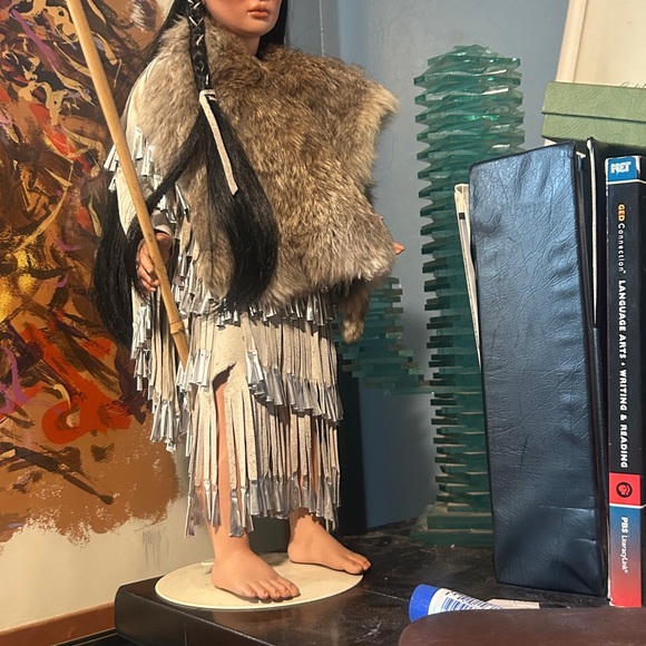 Porcelain doll antique rabbit hide real leather - Picture 5 of 9